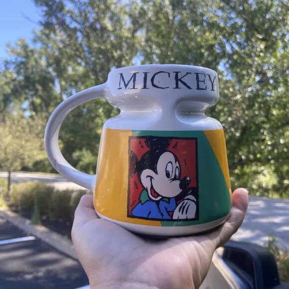 Vintage Mickey Mouse Travel Mug Disney Store Turn Lock Lid RARE Made In USA - Picture 3 of 6